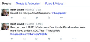 Automatische Tweets (Screenshot Horst Sievert)